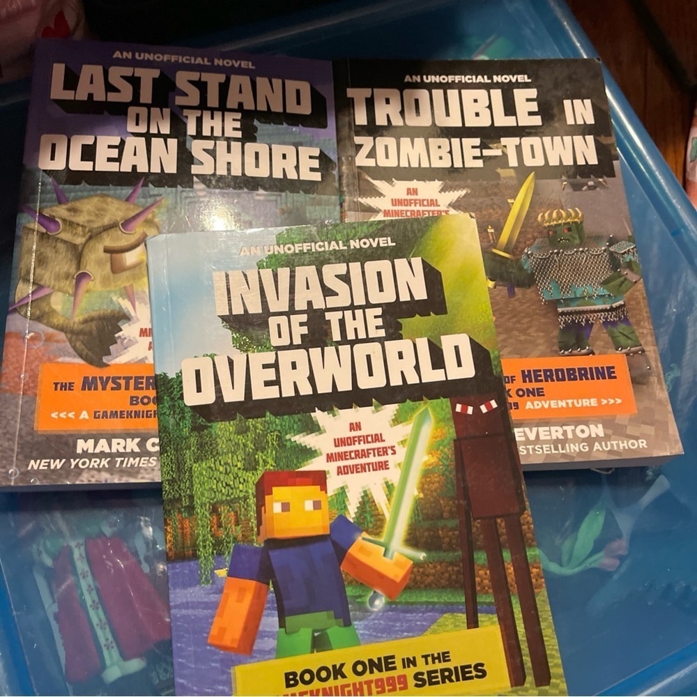 Lot of 3 Minecraft Books Unofficial Novels Mark Cheverton